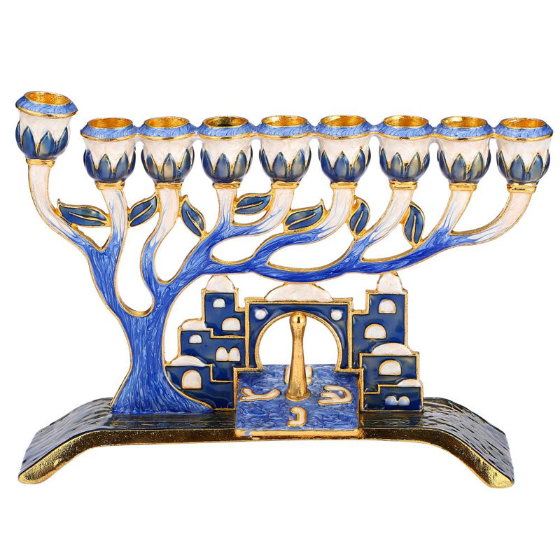Menora de conception dreidel et jérusalem