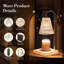 Lampe chauffe-bougie avec minuterie, à intensité variable et à hauteur réglable - Fusion électrique par le haut pour toutes les bougies en pot - Lumière de fond de cire décorative (comprend 2 ampoules halogènes)-840521184-840521200