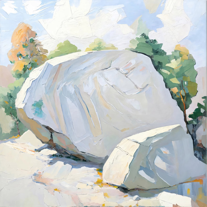 «Two-Boulders», estampe numérique sur toile tendue avec châssis, H 15 po x l 15 po