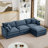 L-Shape Chenille Sectional Couches with Movable Ottoman-965963756