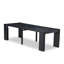 Table de salle à manger extensible - plateau de table rectangulaire avec rallonge amovible et pieds élégants, finition noire brossée-1737690401