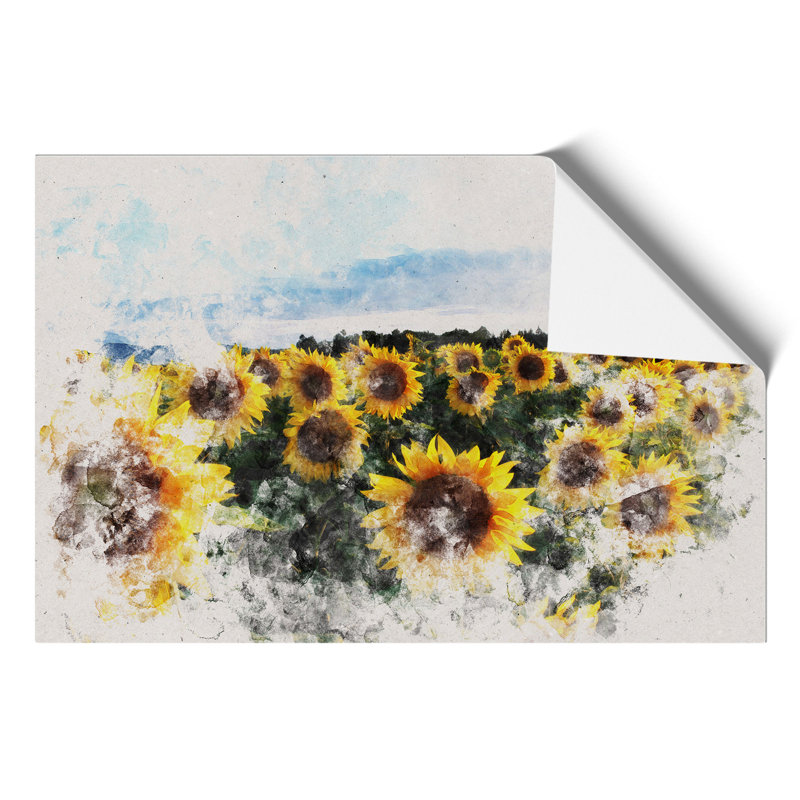 Sunflowers Watercolour - Frameless Print, 30cm H x 42cm W x 0.1cm D