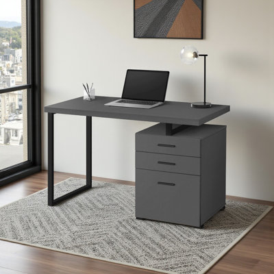 Bureau d'ordinateur Bureau à domicile, ordinateur portable, installation à gauche, à droite, tiroirs de rangement, travail, stratifié