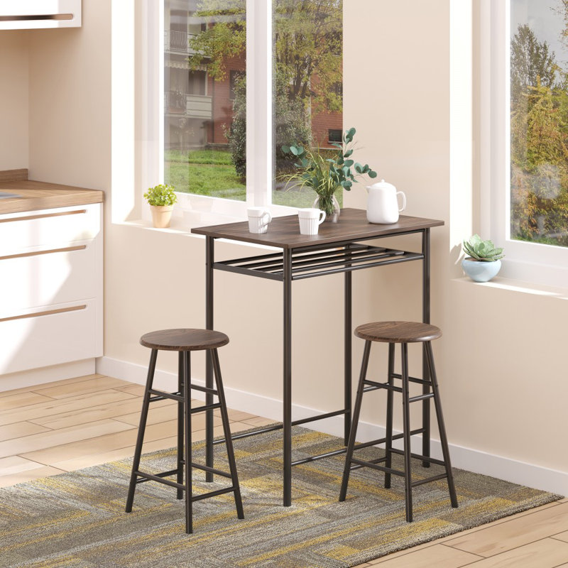 3-Piece Counter Height Bar Table And Stool Set