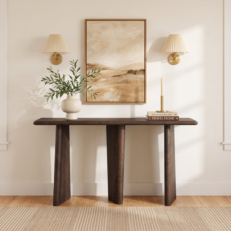 Alsey 51 " W Solid Wood Top Console Table