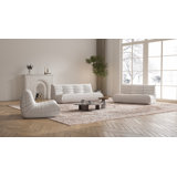 Set Of 3 Fireside Chair, Lazy Floor Sofa Couch, Corner Bean Bag Chair, Tatami Sofa, Corner Chair Sofa (Sofa&Loveseat&Chair)