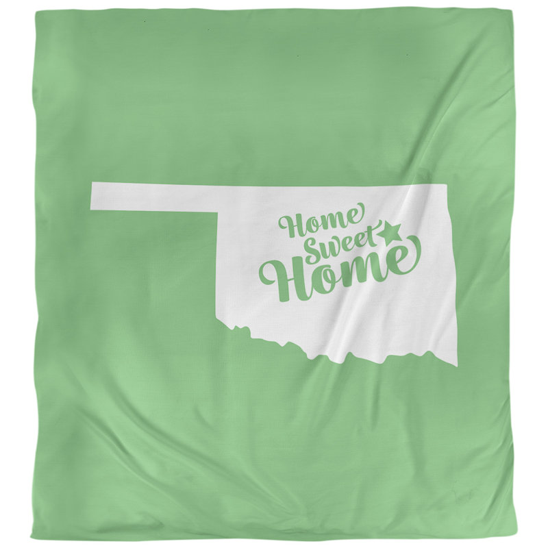 Housse de couette Sweet Home Tulsa, Housse de couette pour très grand lit, Vert, Microfibre