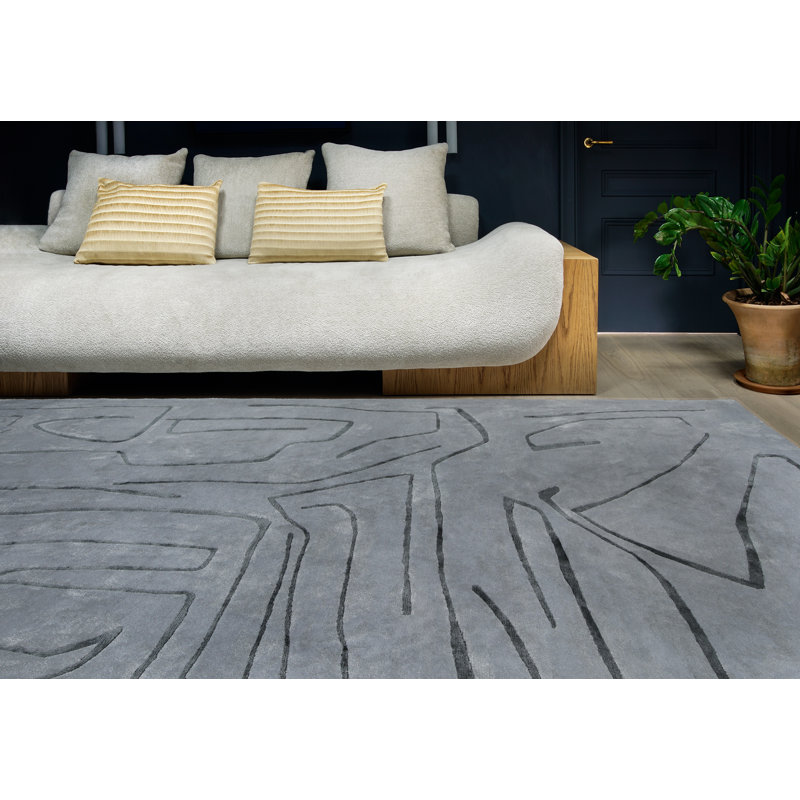 Kelly Wearstler Tableau Blue Smoke Area Rug, Rectangle 9' x 12'