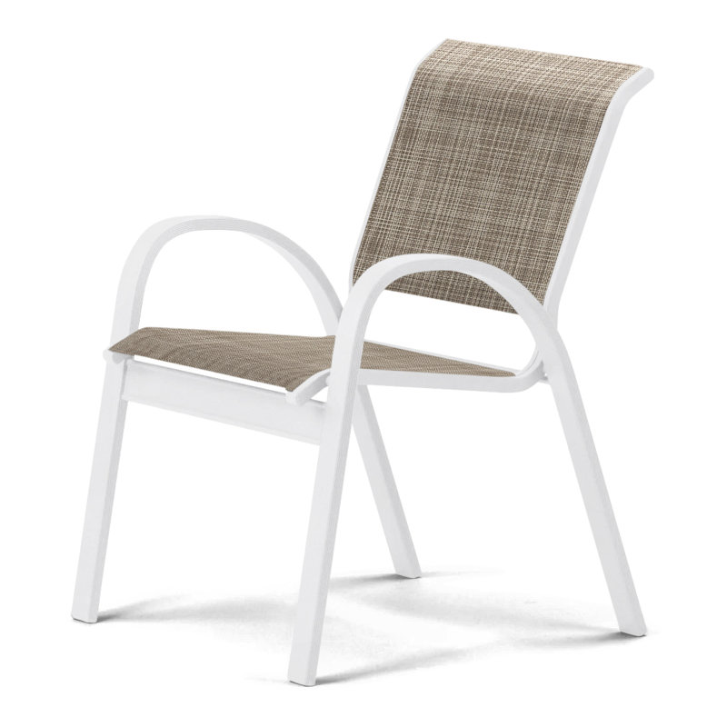 Aruba 1 Outdoor Dining Armchair, Textured Black, Bristol Taupe Sunbrella®