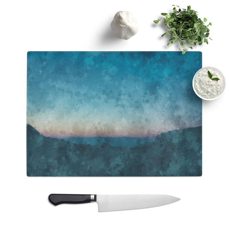 Tempered Glass Over the Mountains Chopping Board, 28.5 cm x 39 cm