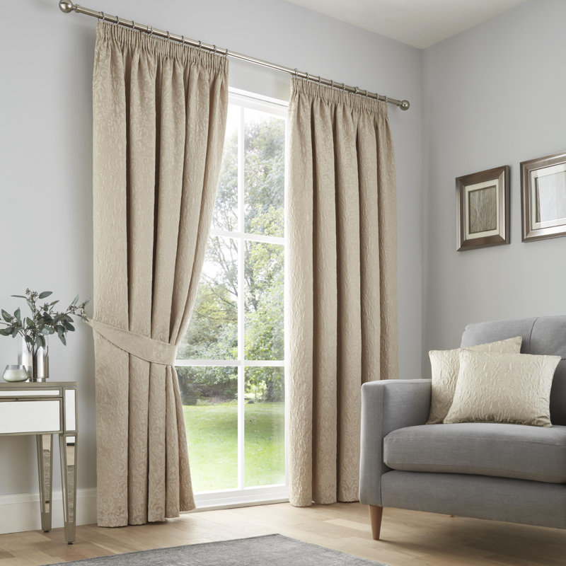 Lamina Room Darkening Curtain Pair, Navy, Width 229 x Drop 183cm