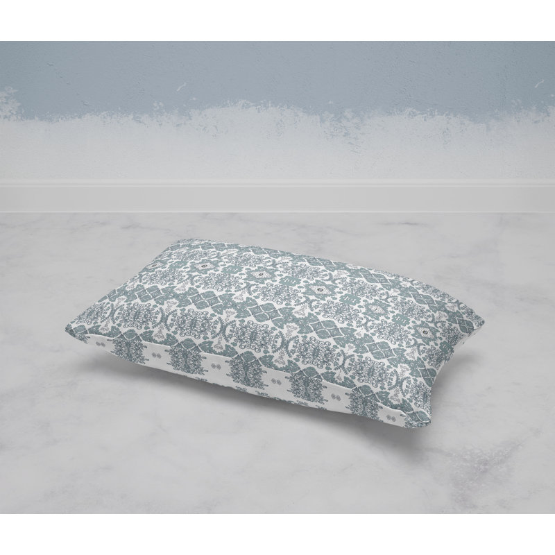 Taj Garden Columns  Rectangular Throw Pillow, Green/Gray