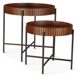 Halden Nesting Tray Tables In Matte Black