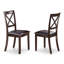 Ensemble de salle à manger 3 pièces pour petits espaces comprenant une table de cuisine ronde avec piédestal et 2 chaises de salle à manger en similicuir, cappuccino-817281541-817281663-817281659