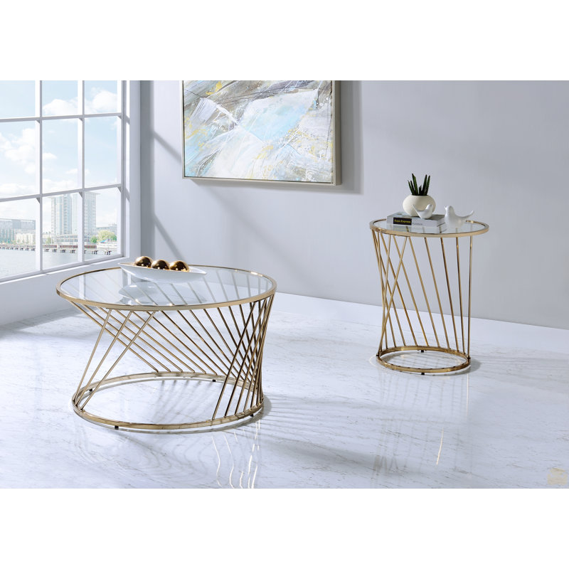 Clear Glass Top With  Coffee Table
