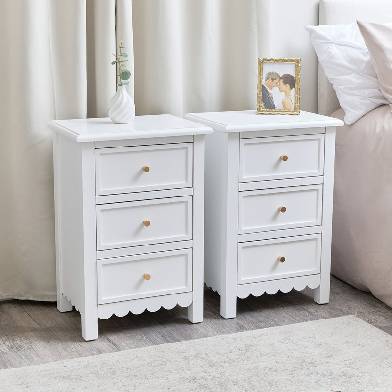 45cm W Bedside Table, White