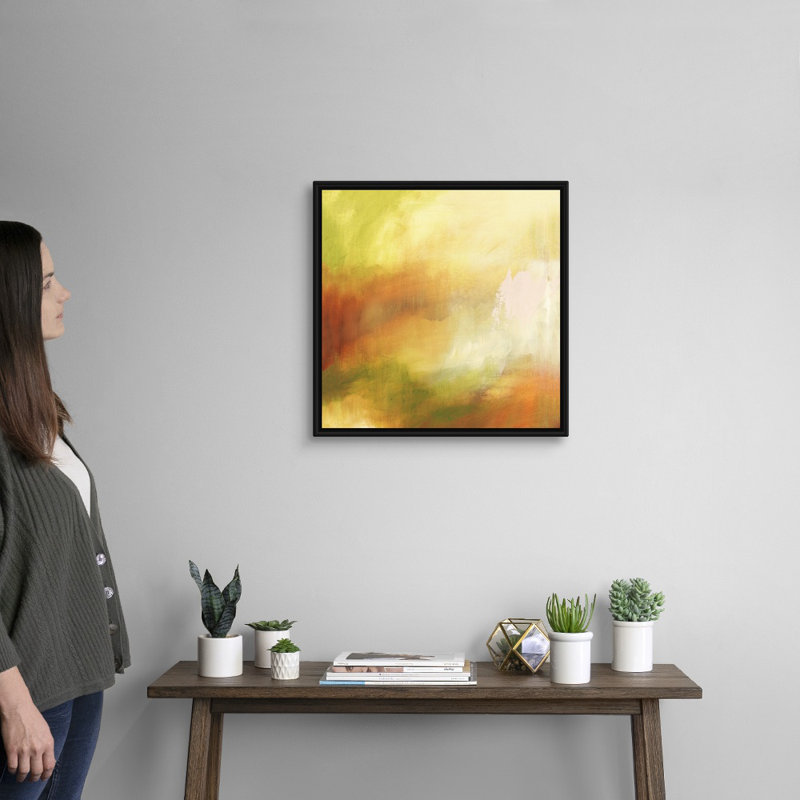 Reproduction d'art sur toile, H 22 po x l 22 po x P 1,75 po, Cadre flottant noir