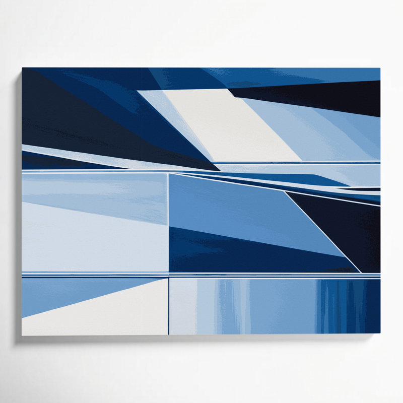 Hard Edge 41 Blue Canvas Wall Art, 24" H x 36" W