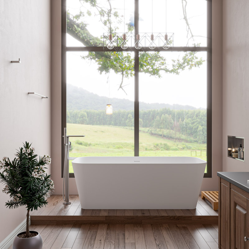 67.75'' x 31.25'' Freestanding Soaking Resin Bathtub