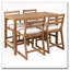 Ensemble de bar d'extérieur 5 pièces avec chaises rembourrées (teck clair) 5 pièces-815240290