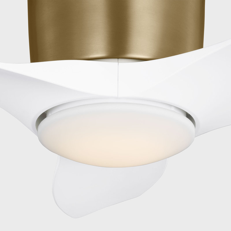 Ventilateur de plafond d'intérieur à DEL 32 pouces avec pales en ABS et télécommande portative Génération Lighting, Blanc