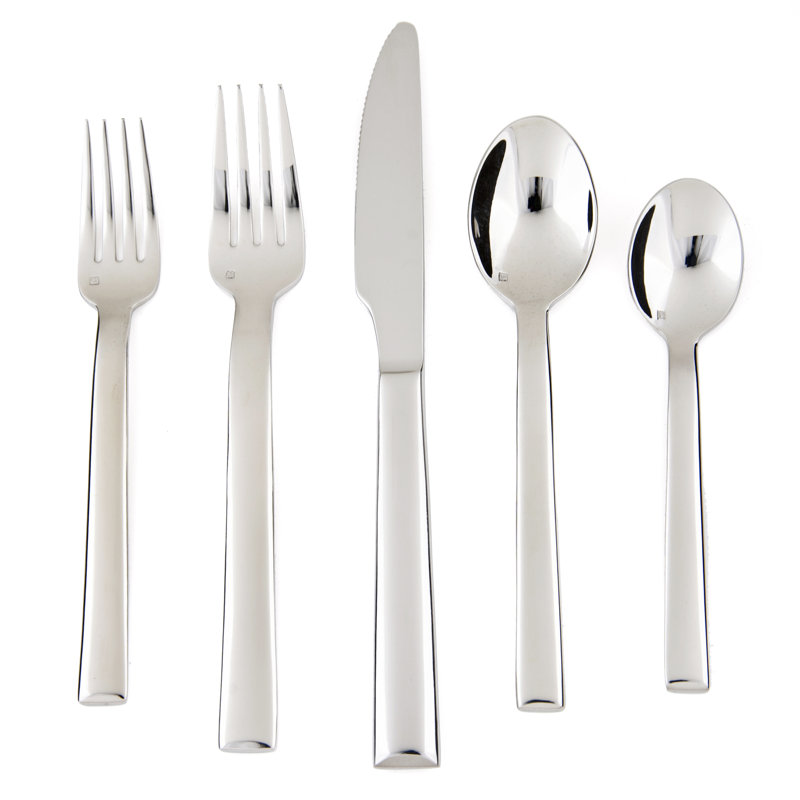 Still 5 Piece 18/10 Stainless Steel Flatware Set, Service for 1