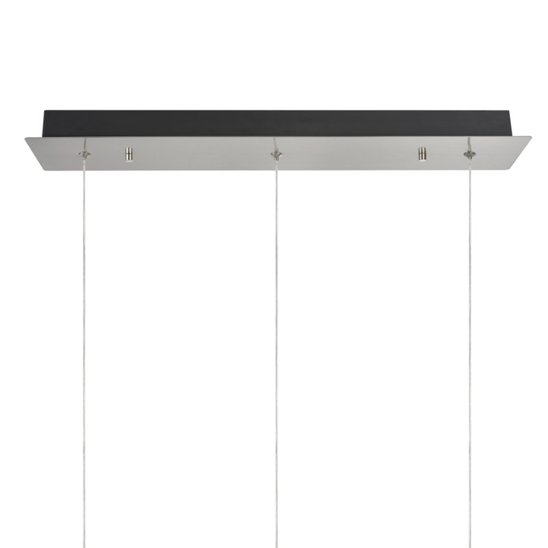 3 - Light Kitchen Island Pendant, Brushed Nickel