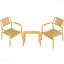 Ensemble de canapés de vacances 2 pièces Ensemble de chaises à une place + table basse pour l'intérieur / extérieur Mobilier polyvalent pour le salon Balcon Plage sans chaises à assembler Polypropylène jaune-938421032