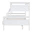 Lit simple superposé au dessus d'un lit double avec échelle, barrière de sécurité, parfait pour la chambre à coucher, blanc