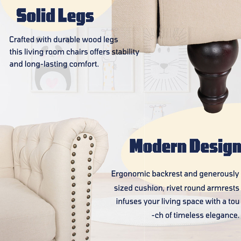 Living Room Set, Linen, Neutral