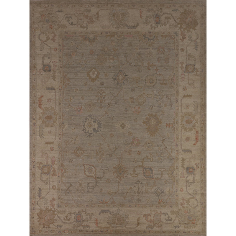 Vegetable Dye Oushak Turkish Area Rug 8