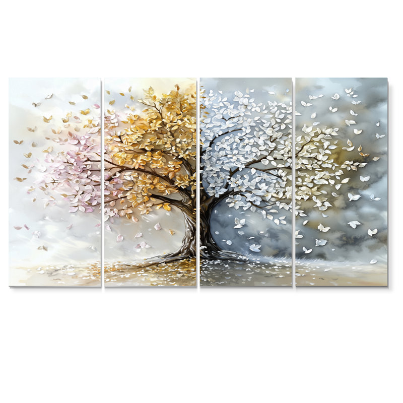 «Four Season Tree Of Life I - Tree of Life», ensemble d'art sur toile, H 32 po x l 64 po