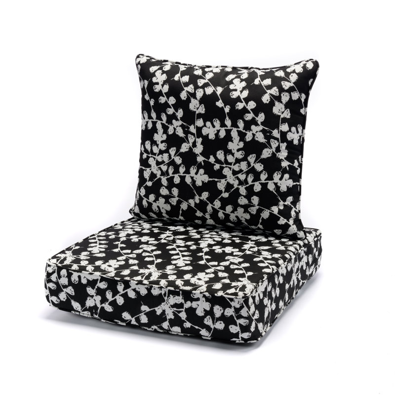 Salix Outdoor Deep Seat Cushion Set, Black 