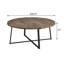 Table basse ronde en bois d'ingénierie gris