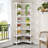 78.74" Tall 7-Tier Industrial Corner Bookshelf Tall Wood Metal Etagere Display Shelf For Home Office-735428882