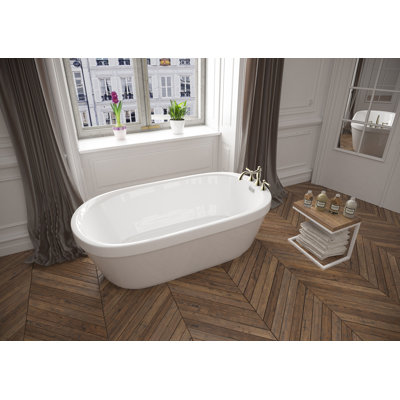 Baignoire de trempage autoportante 62 po x 32 po. demi