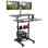 Montez-le! Bureau mobile avec support pour double moniteur, poste de travail réglable en hauteur de 40 pouces