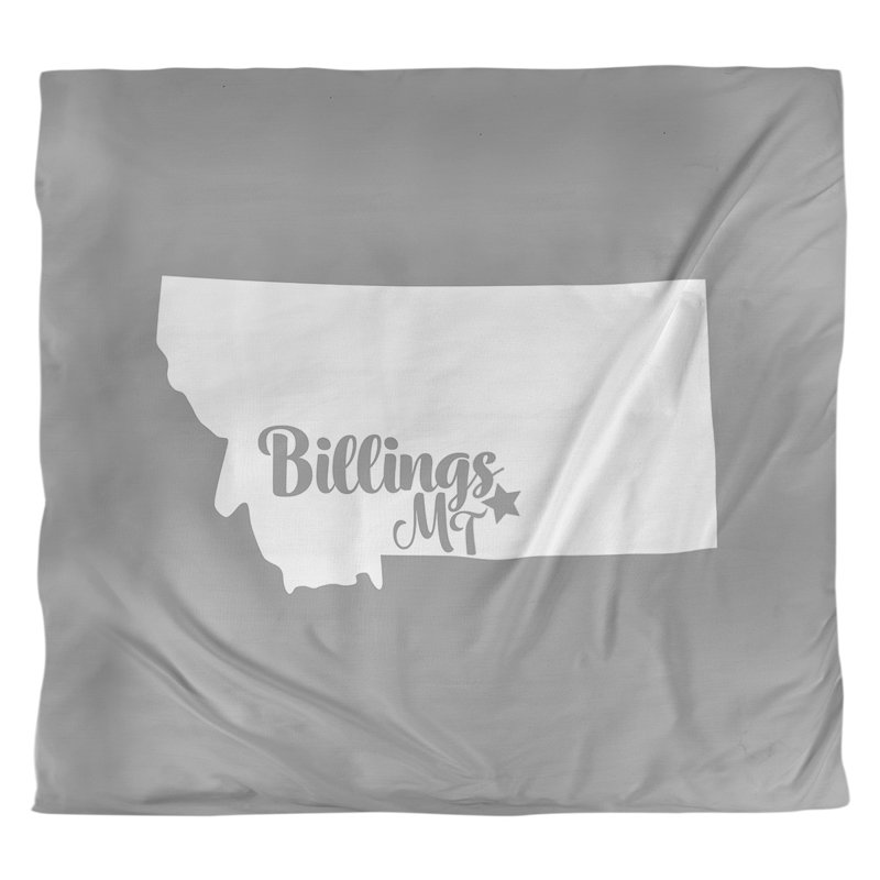 Housse de couette billings montana, Housse de couette pour grand lit, Gris, Polyester brossé