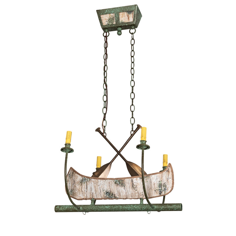 Lustre personnalisé 4 lumières Canoe