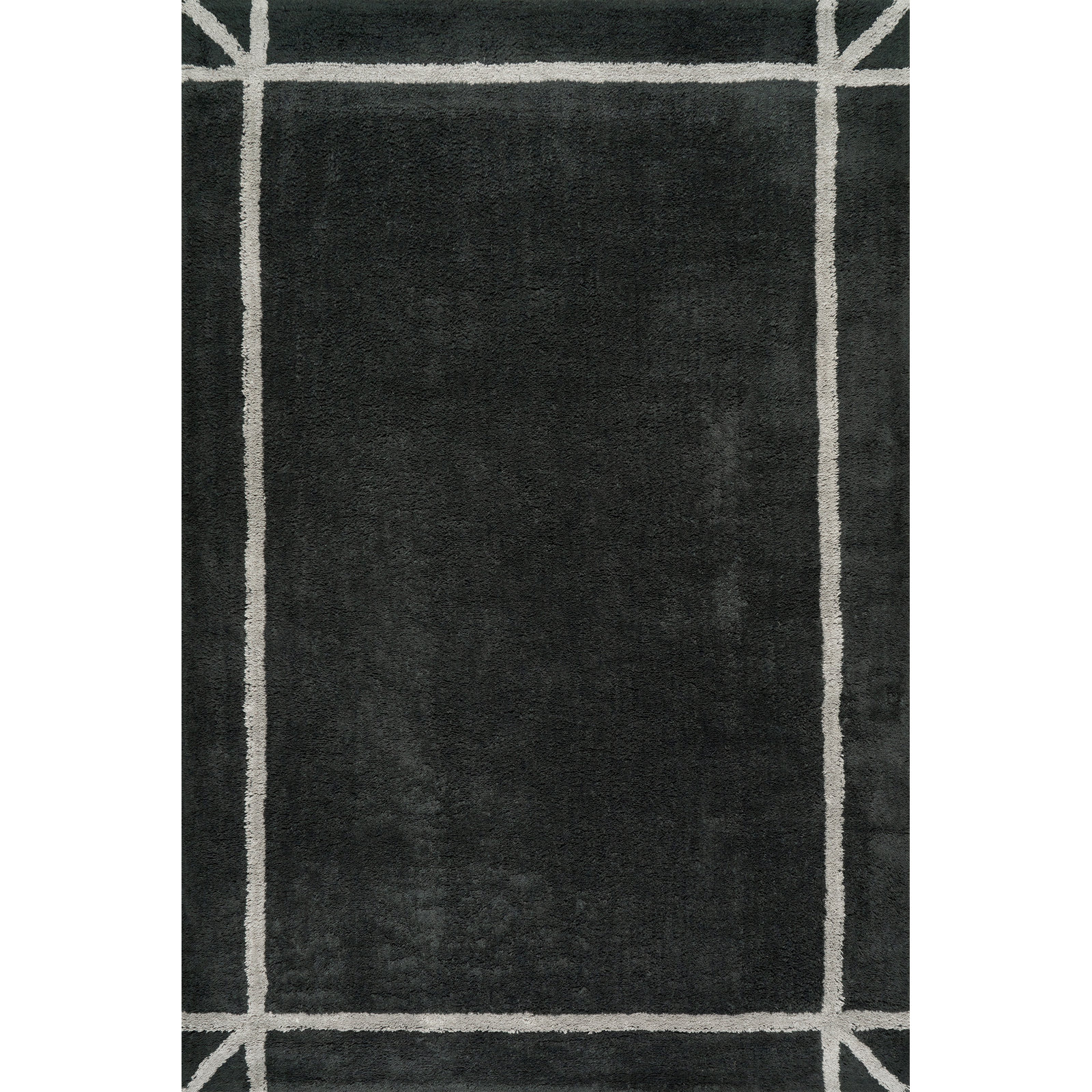 Bordered Hand-Woven Rug, Rectangle 6' x 9'