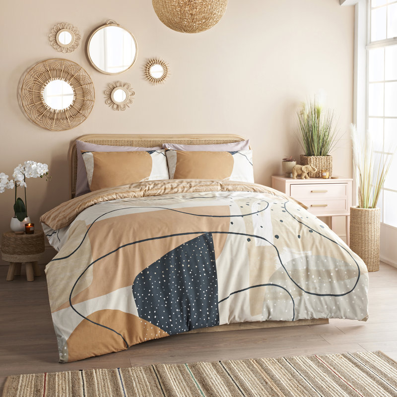 CosmoLiving Sunset Abstract Reversible Duvet and Pillowcase Set, Single - 1 Standard Pillowcase