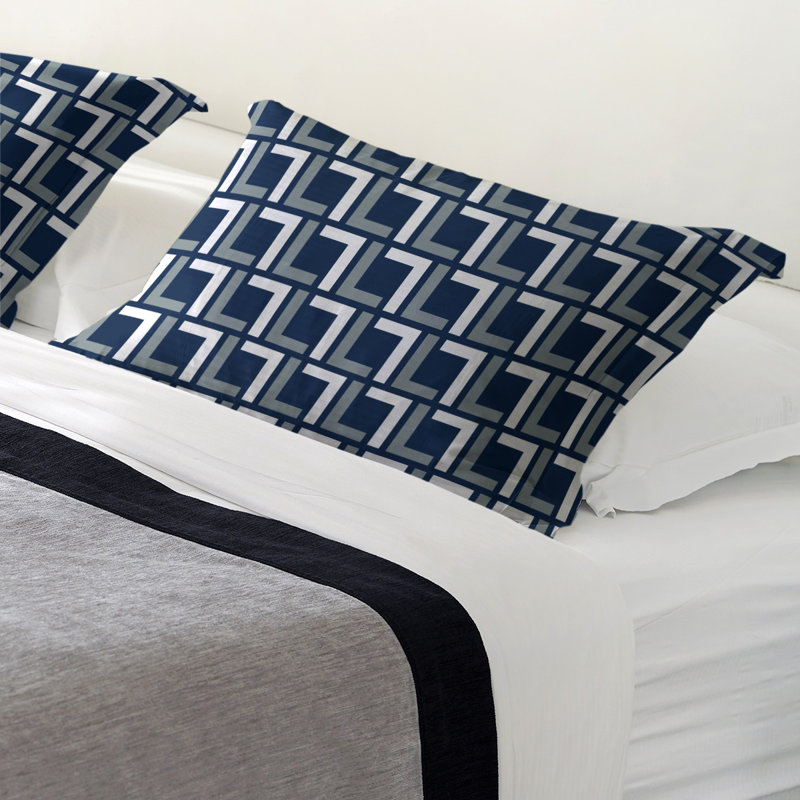 Taie décorative de luxe Dallas, Très grand, polyester, Bleu / argenté / blanc