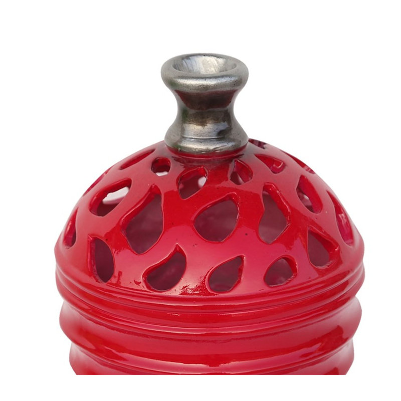 Vase 9,5 ", Rouge cardinal / gris