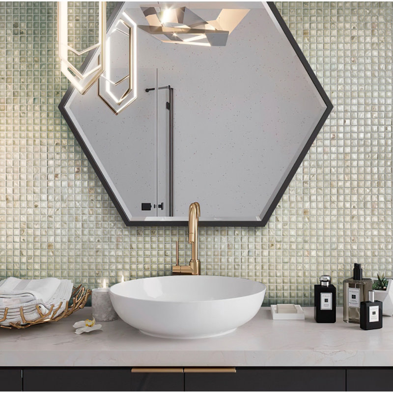 11.8'' W x 11.8'' L Glass Penny Round Mosaic Tile