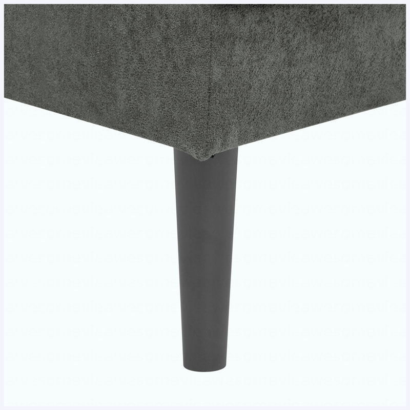 Futon-lit en polyester mélangé avec dossier et coussins de siège capitonnés, Polyester gris foncé