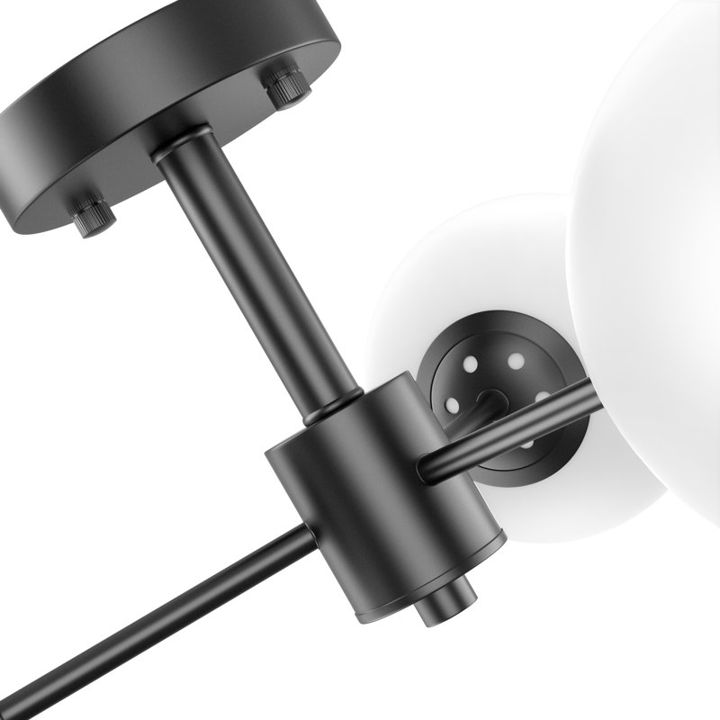 Plafonnier semi-encastré 21 po Phylliss, Noir mat