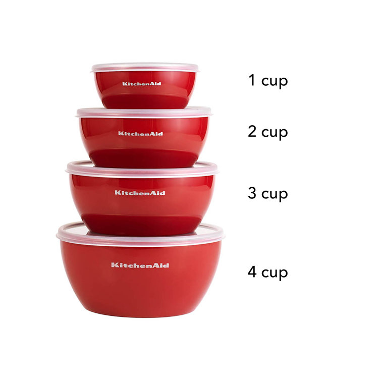 KitchenAid 4 Pieces Prep Bowls with Lids, Aqua Sky & Reviews