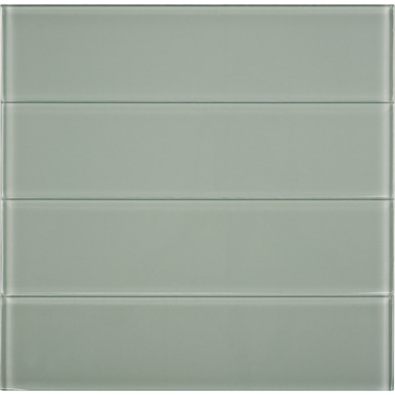 Winter 3" x 12" Glass Stone Look Subway Wall Tile, Spa Blue