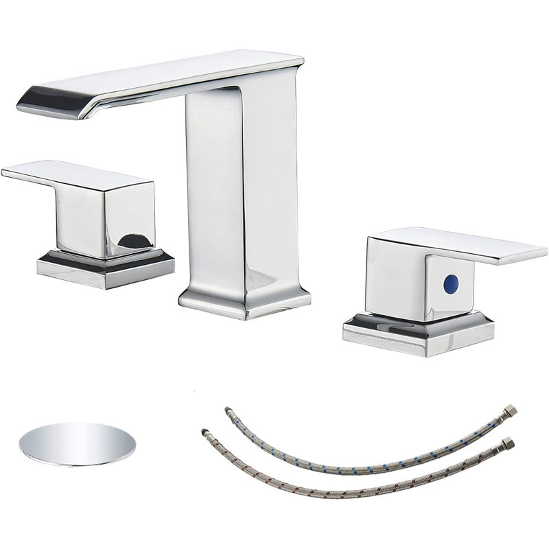 Widespread 2-handle Bathroom Faucet with Drain Assembly