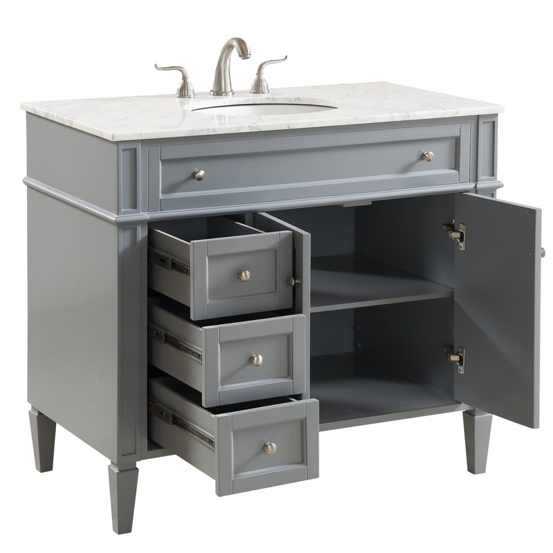 Ensemble de meuble-lavabo simple 40 "Rivers, Gris